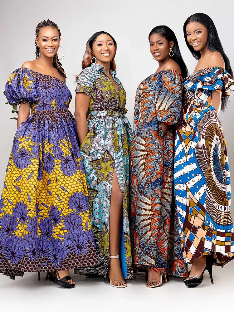 African Print Batanga High slit maxi dress