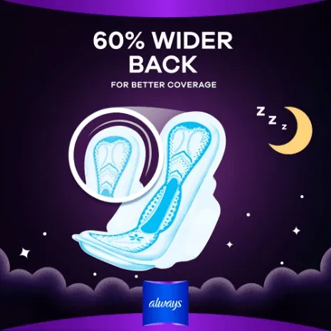 Always Clean & Dry Maxi Thick Night Sanitary Pads - 24Pcs