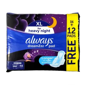 Always Dreamzzz Maxi Thick XL Night Sanitary 48 Pads