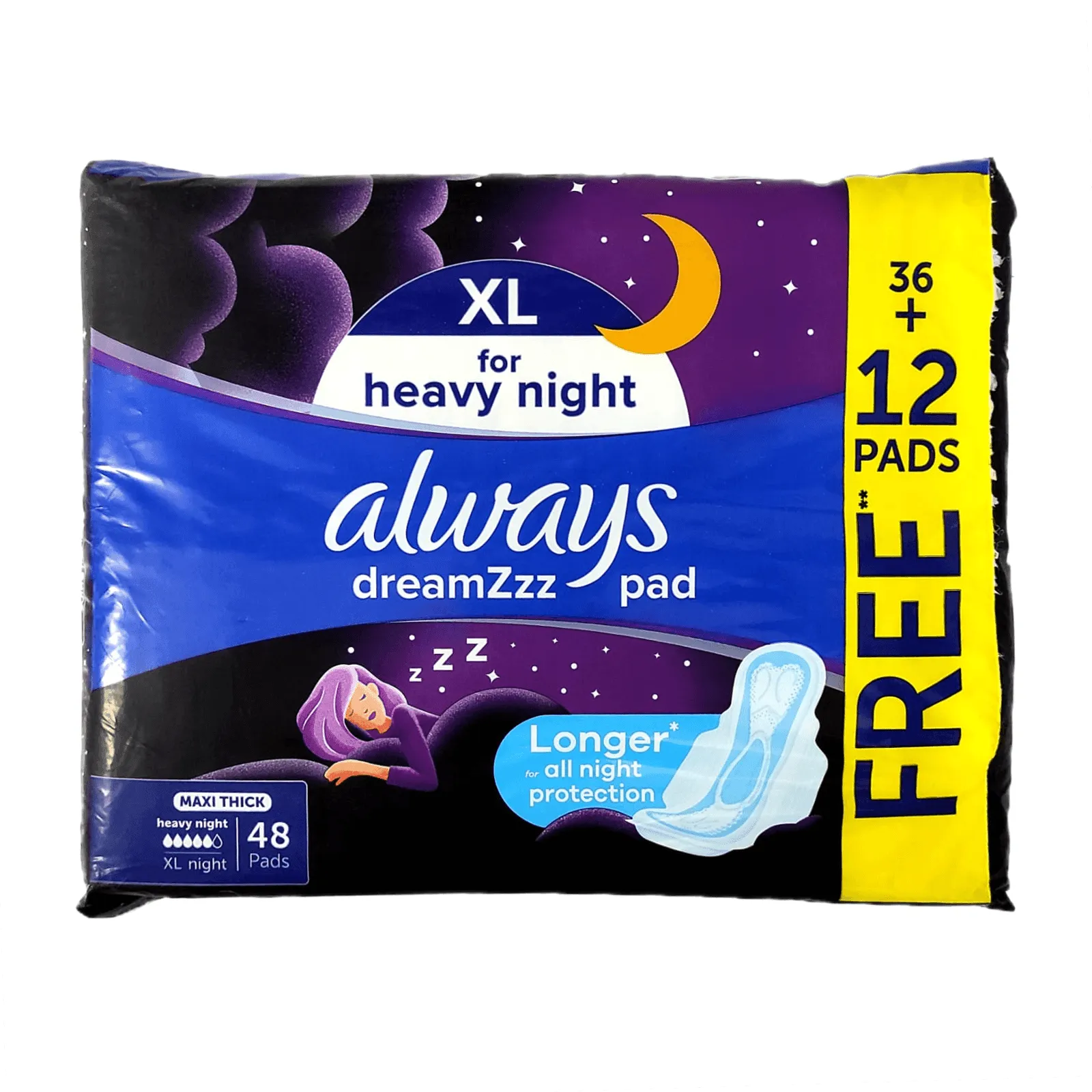 Always Dreamzzz Maxi Thick XL Night Sanitary 48 Pads