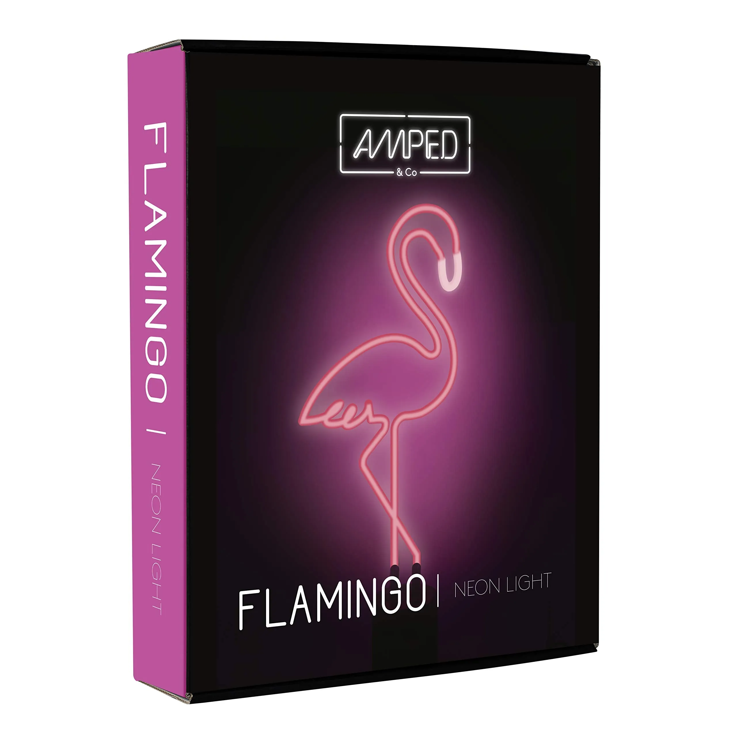 Amped & Co Flamingo Neon Desk Light, Real Neon, Pink, Large 17 x 6.7 inches, Home Decor