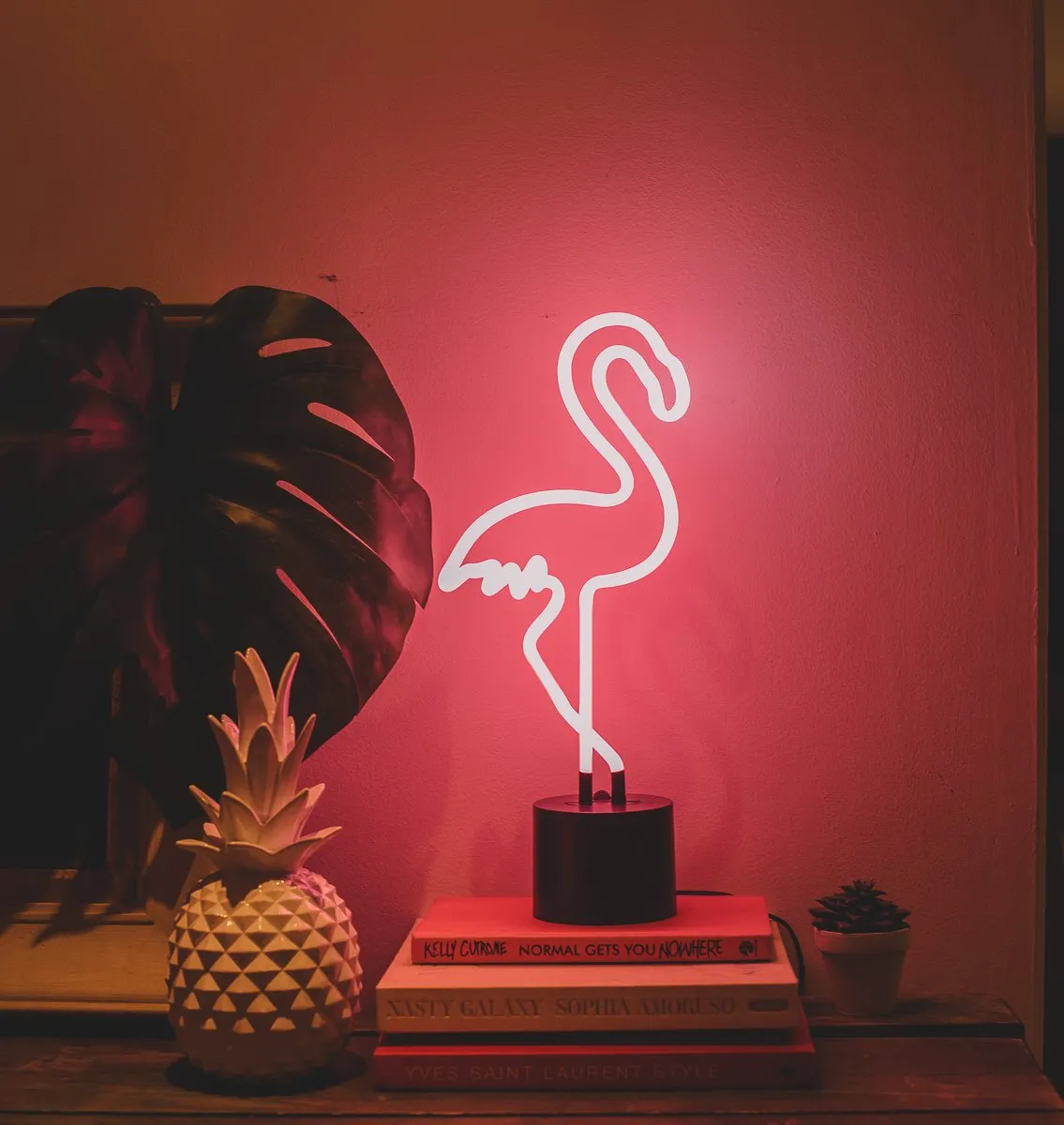 Amped & Co Flamingo Neon Desk Light, Real Neon, Pink, Large 17 x 6.7 inches, Home Decor