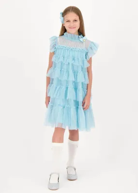 Angels Face Girls Mitzi Sparkle Tiered Dress in Blue