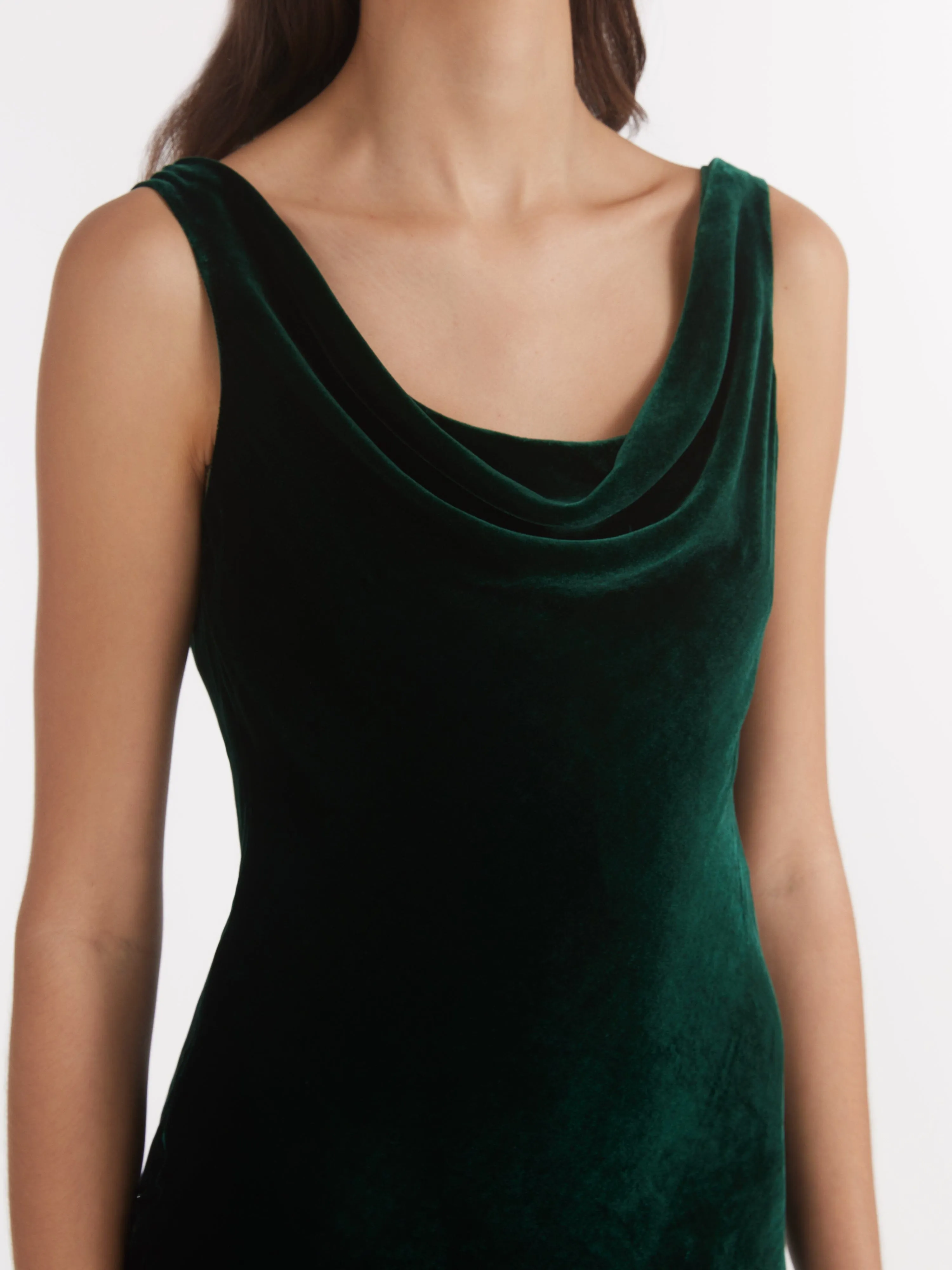 Asher Long Dress in Racing Green