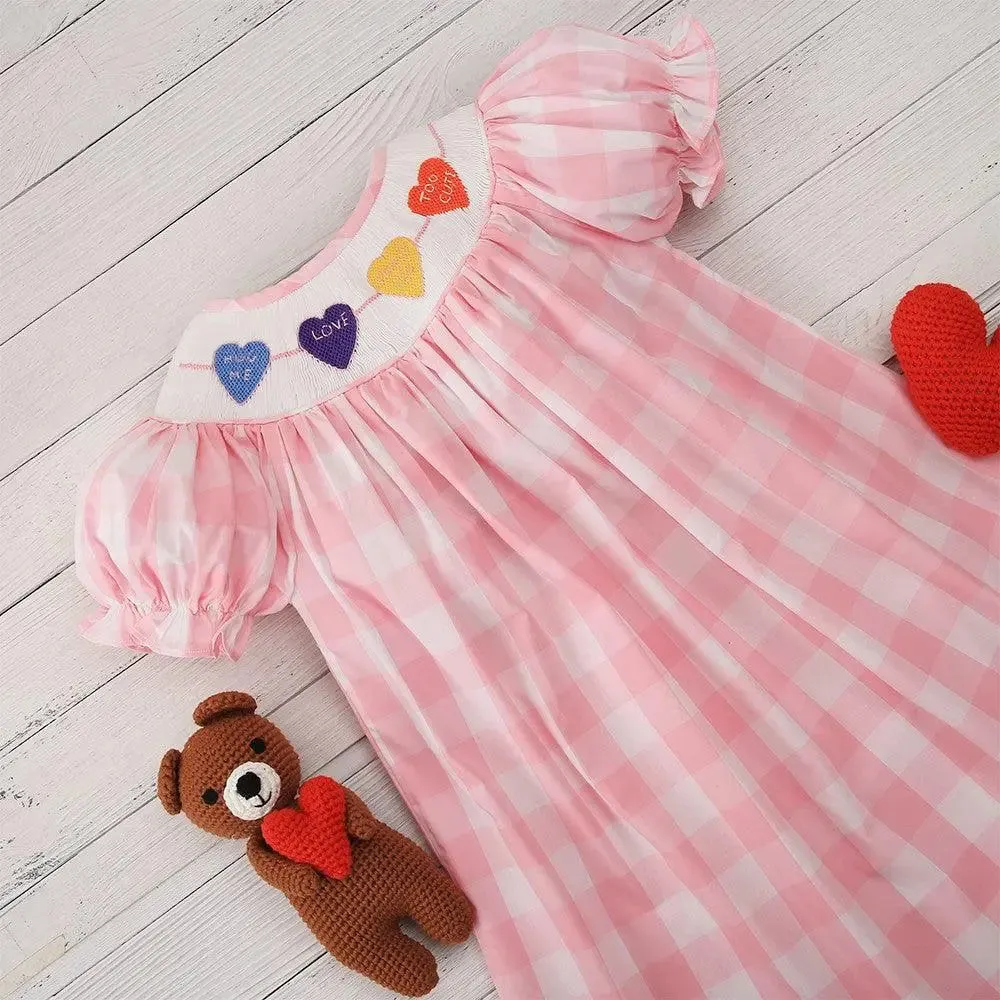 Babeeni Sweet heart smocked dress in bishop style