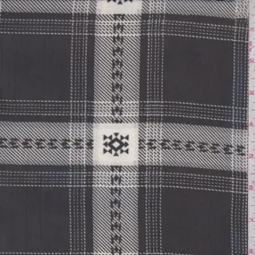 Black/Cream Southwest Plaid Crepe Chiffon Fabric