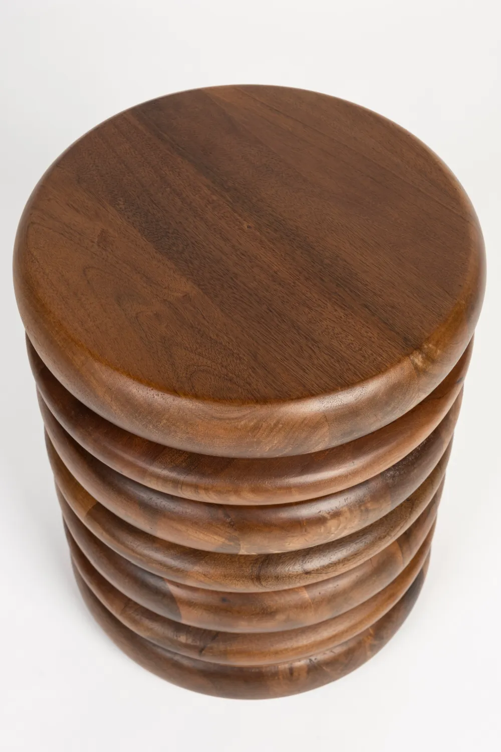 Brown Wooden Layered Stool | Zuiver Disc