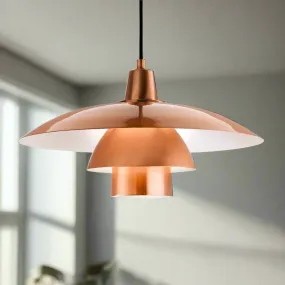 Brushed Copper Metal Tiered Pendant 40cm