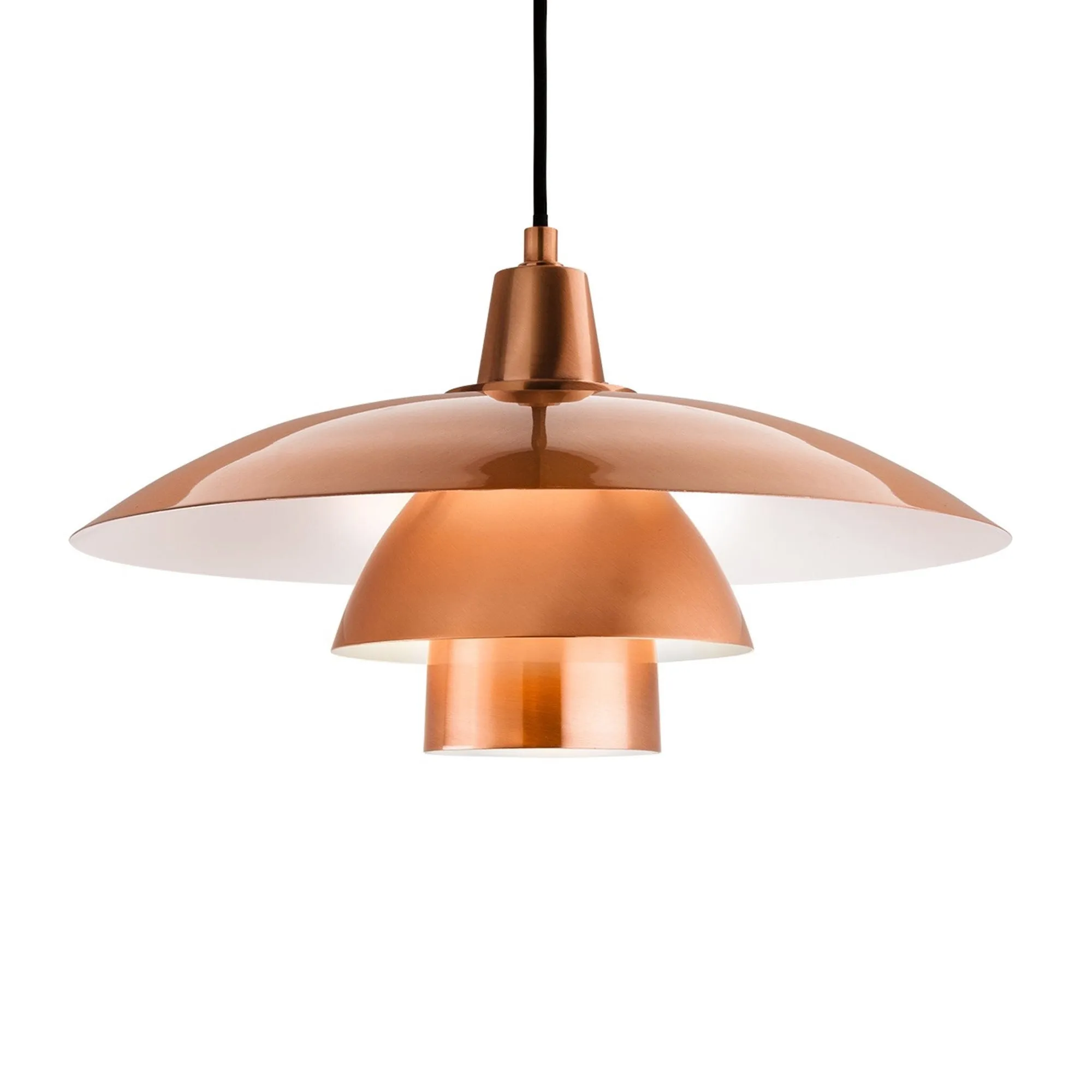 Brushed Copper Metal Tiered Pendant 40cm