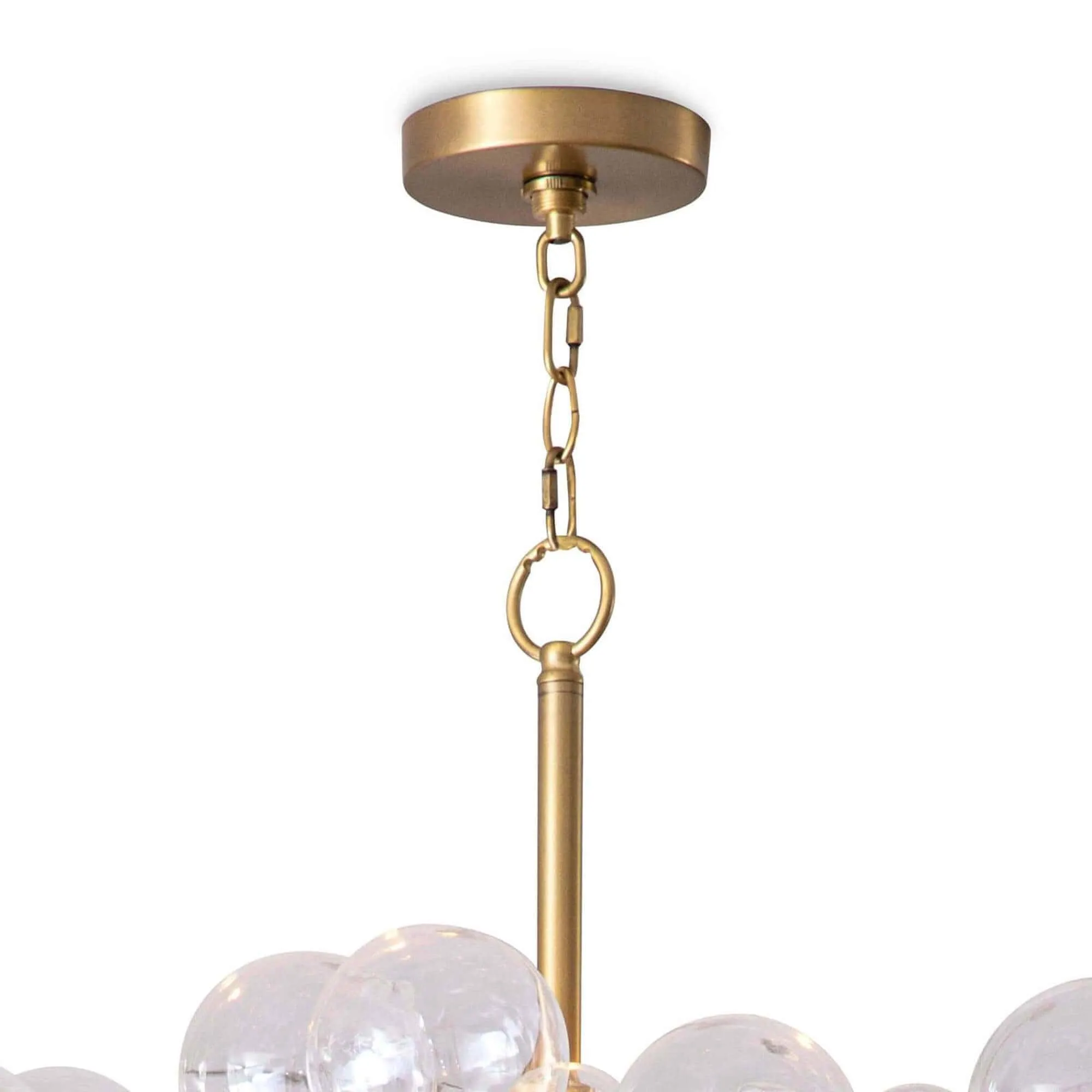 Bubbles Chandelier, Natural Brass