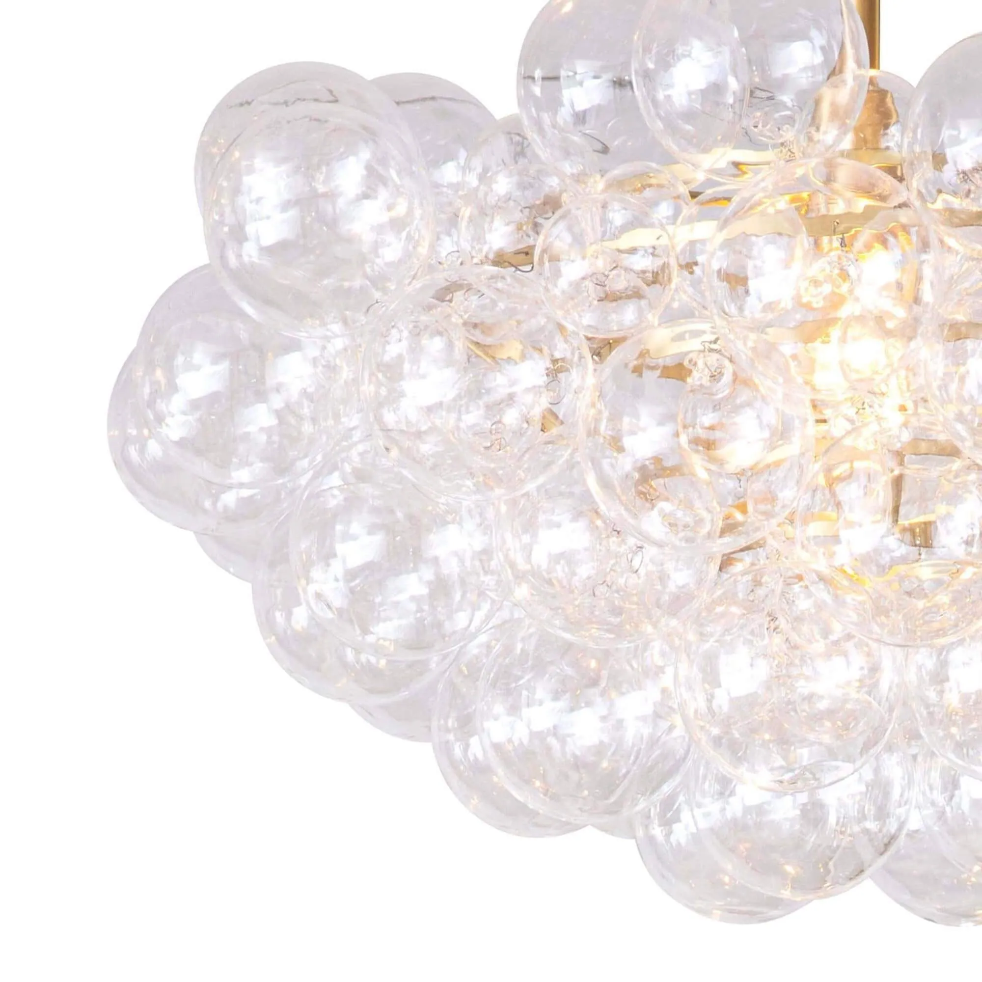 Bubbles Chandelier, Natural Brass