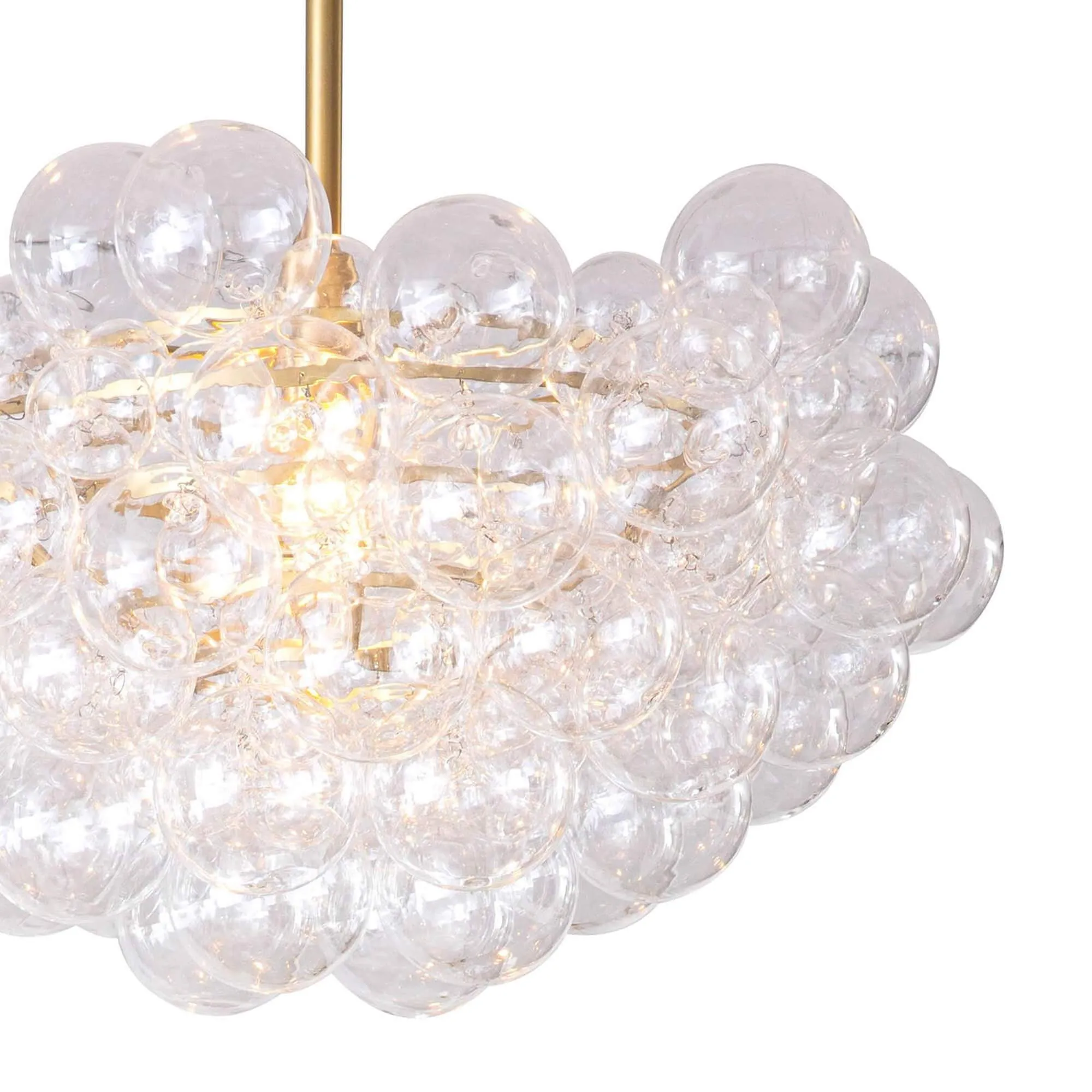 Bubbles Chandelier, Natural Brass