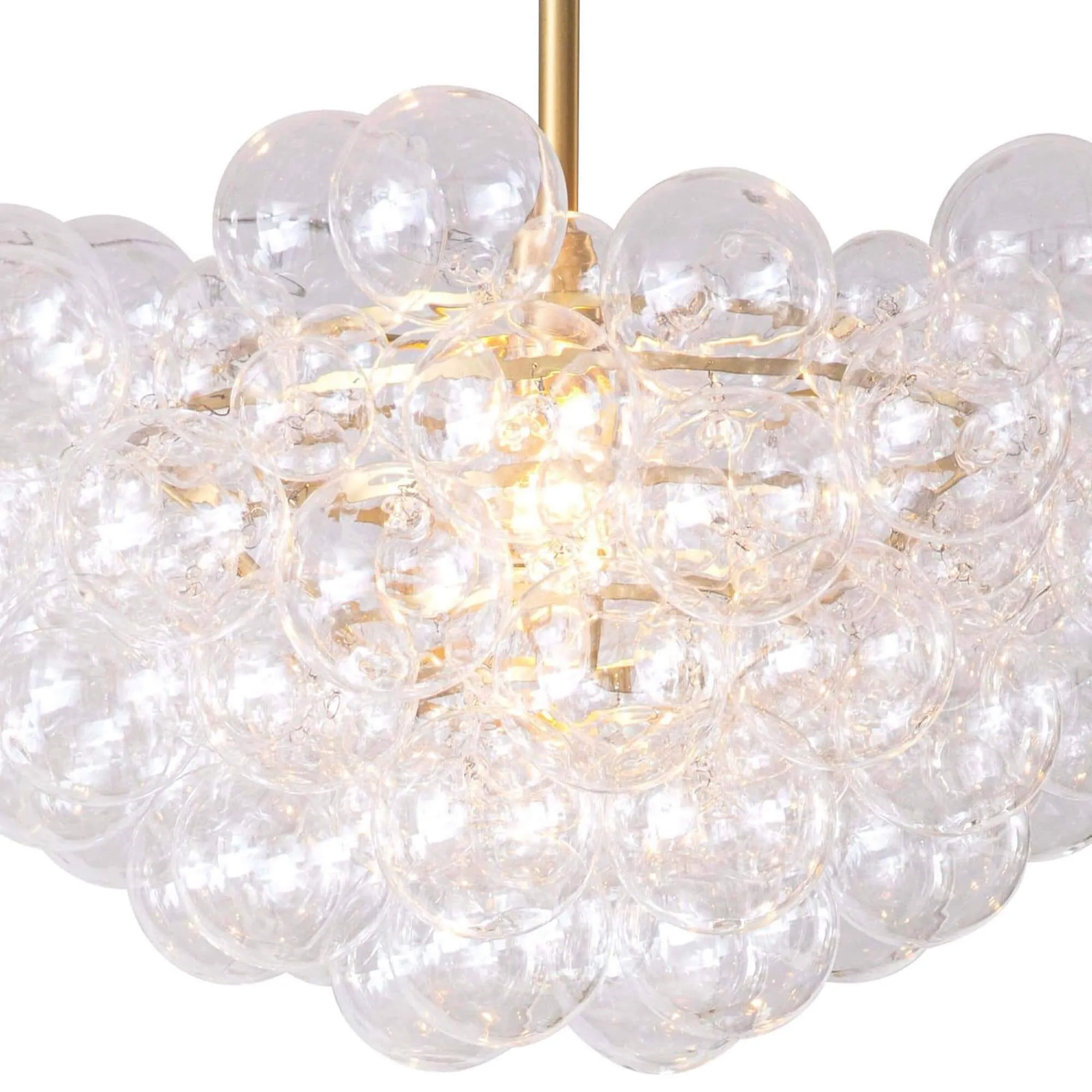 Bubbles Chandelier, Natural Brass