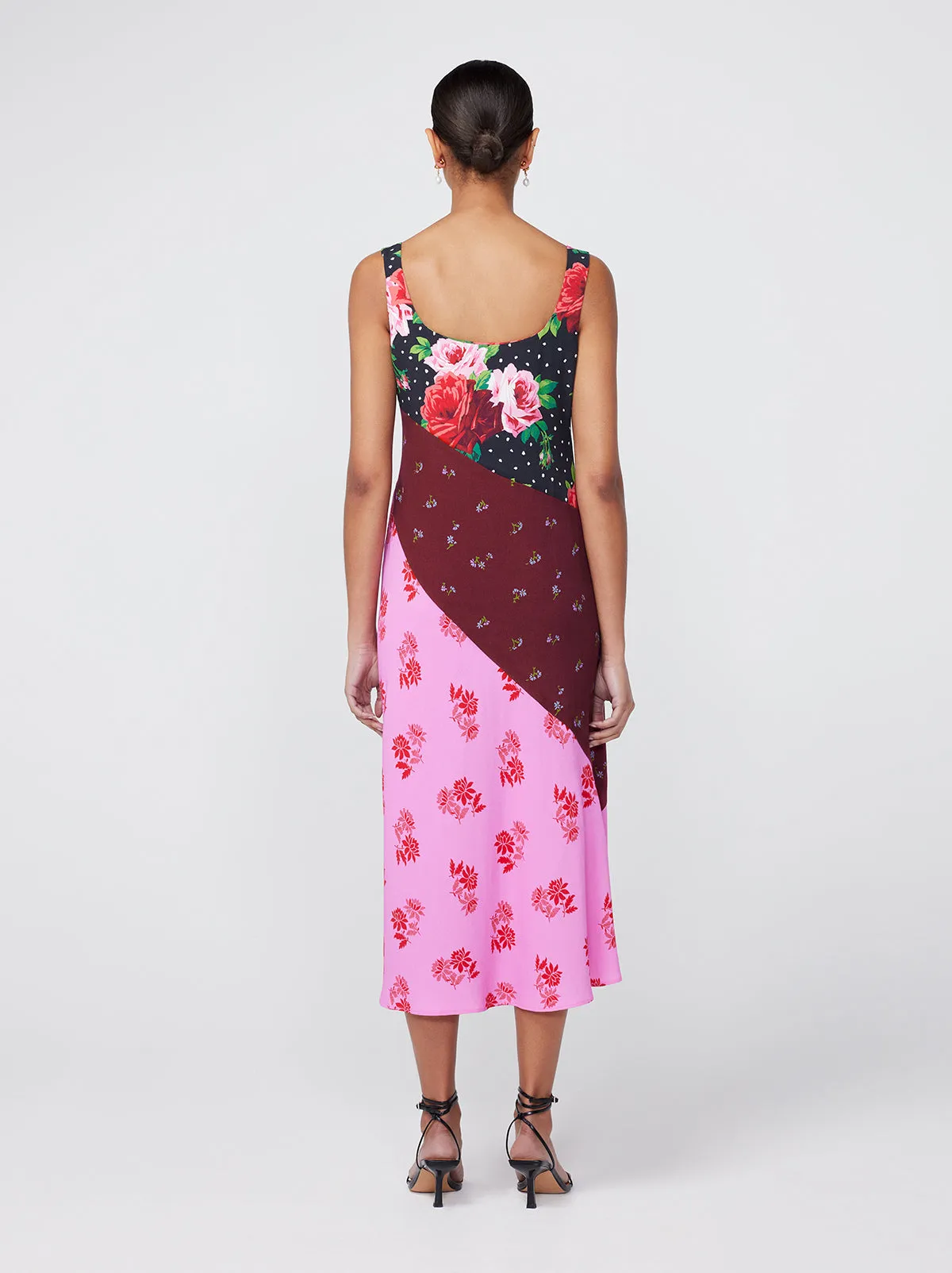 Cala Rose Mixed Print Slip Dress