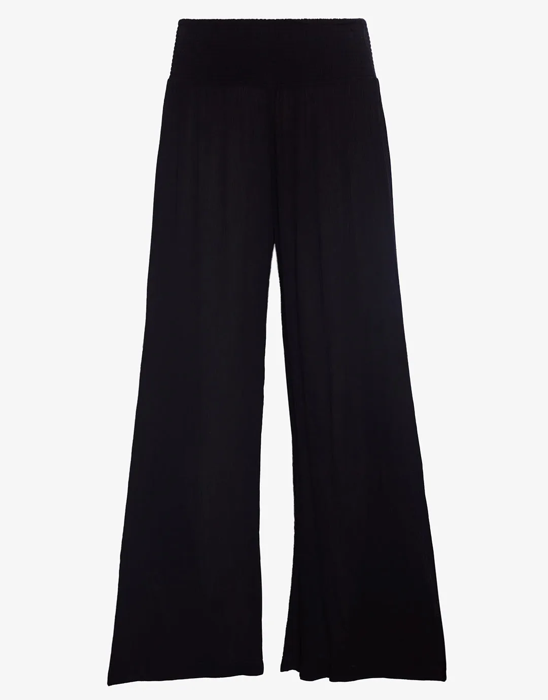 Crinkle Smocked Waist Beach Pant - Dark Navy