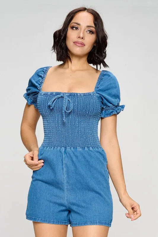 EASY BREEZY DENIM ROMPER