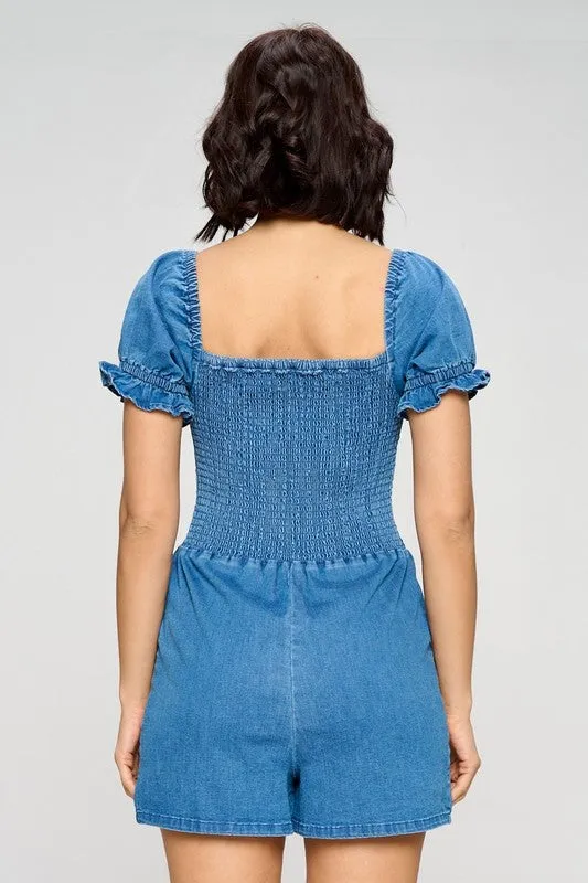 EASY BREEZY DENIM ROMPER