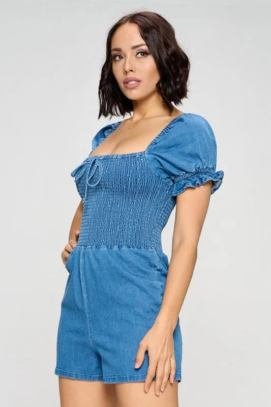 EASY BREEZY DENIM ROMPER