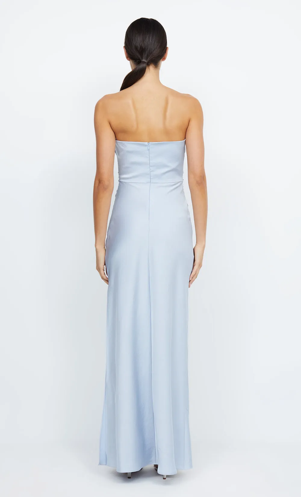 ETERNITY STRAPLESS MAXI DRESS - DUSTY BLUE