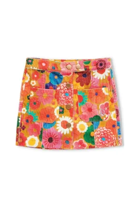 Flower Bed Corduroy Skirt