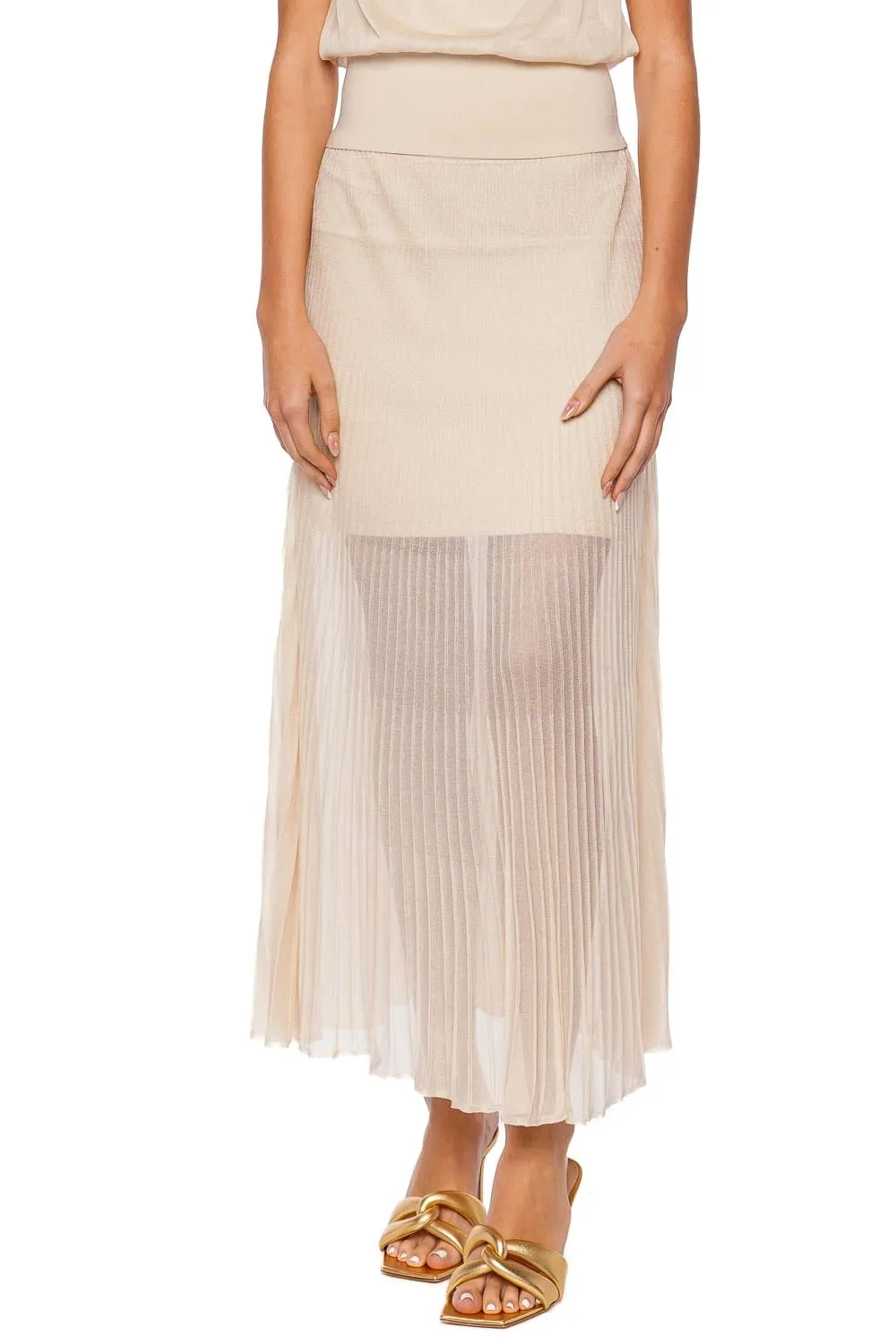 Gennie Pleated Knit Midi Skirt