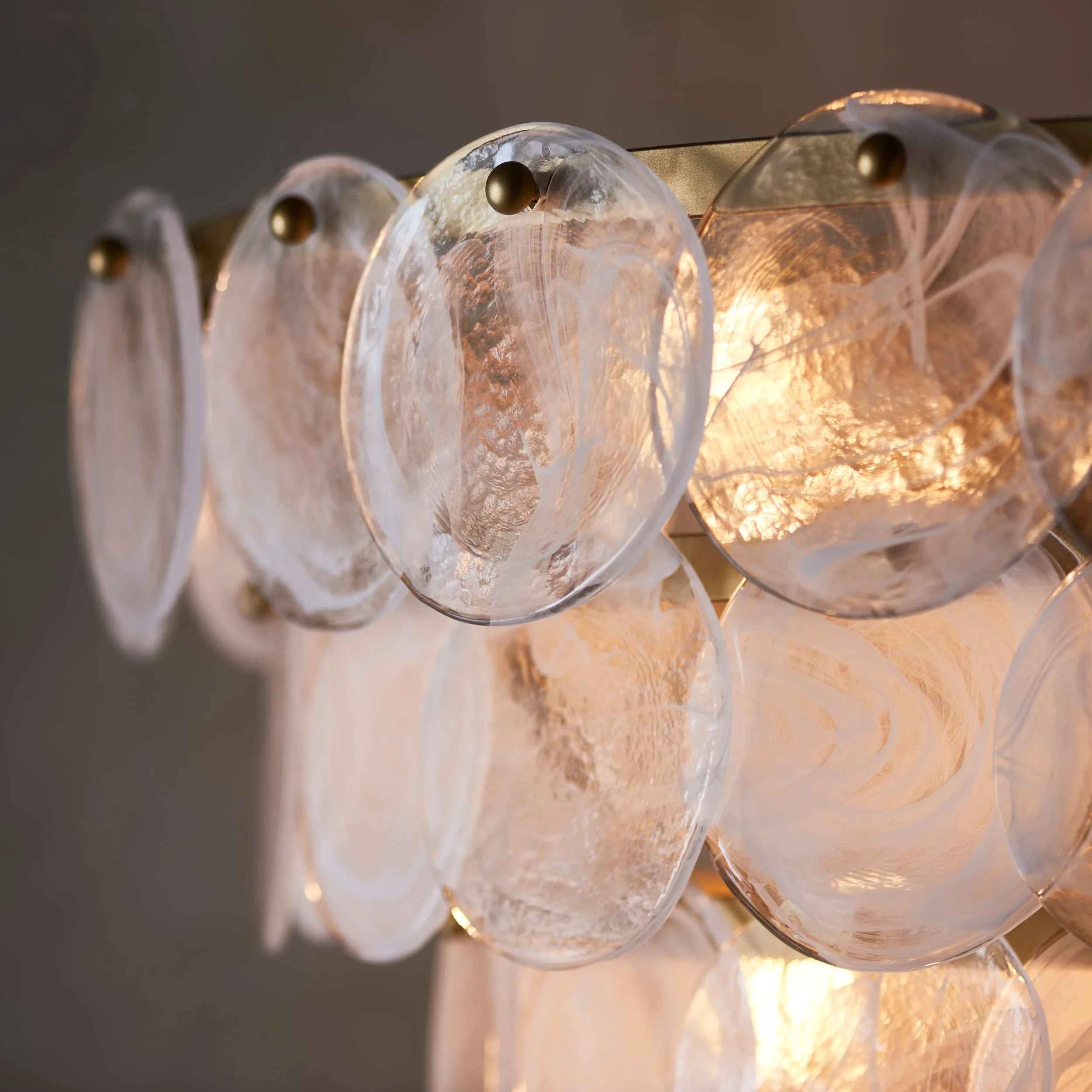 Glass Disc Chandelier 64 cm