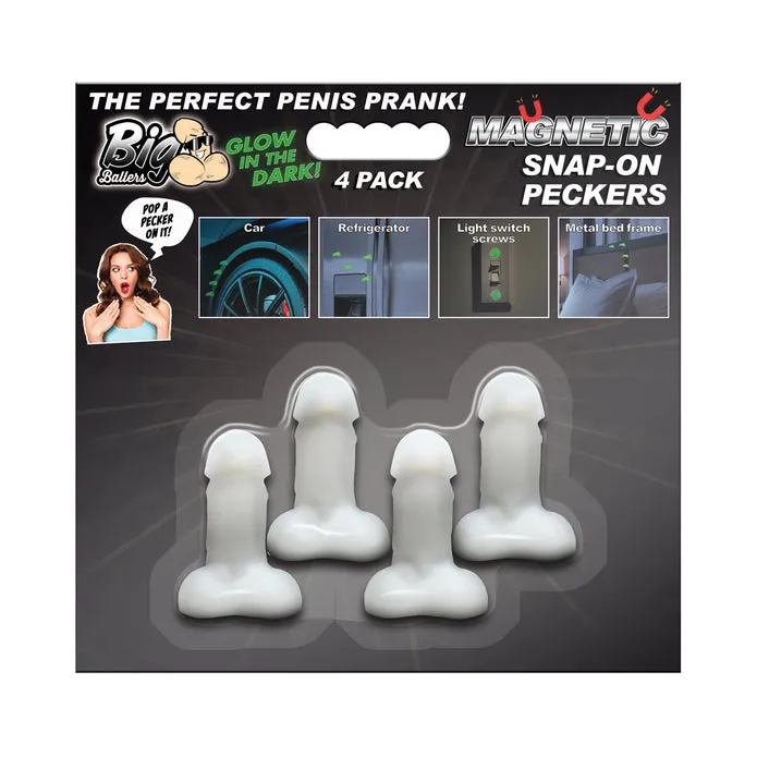 Glow-in-the-Dark Magnetic Snap-On Peckers  4 Pack by Big Ballers