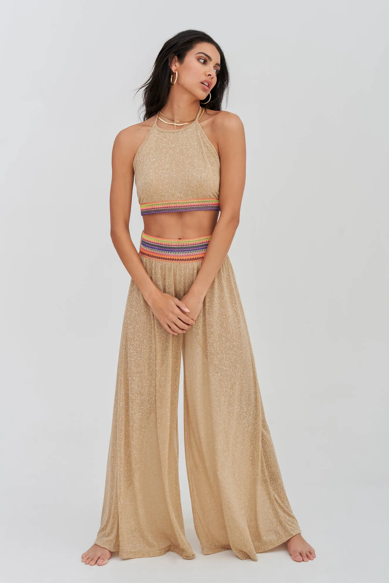 Halter Top & Wide Leg Pant Set