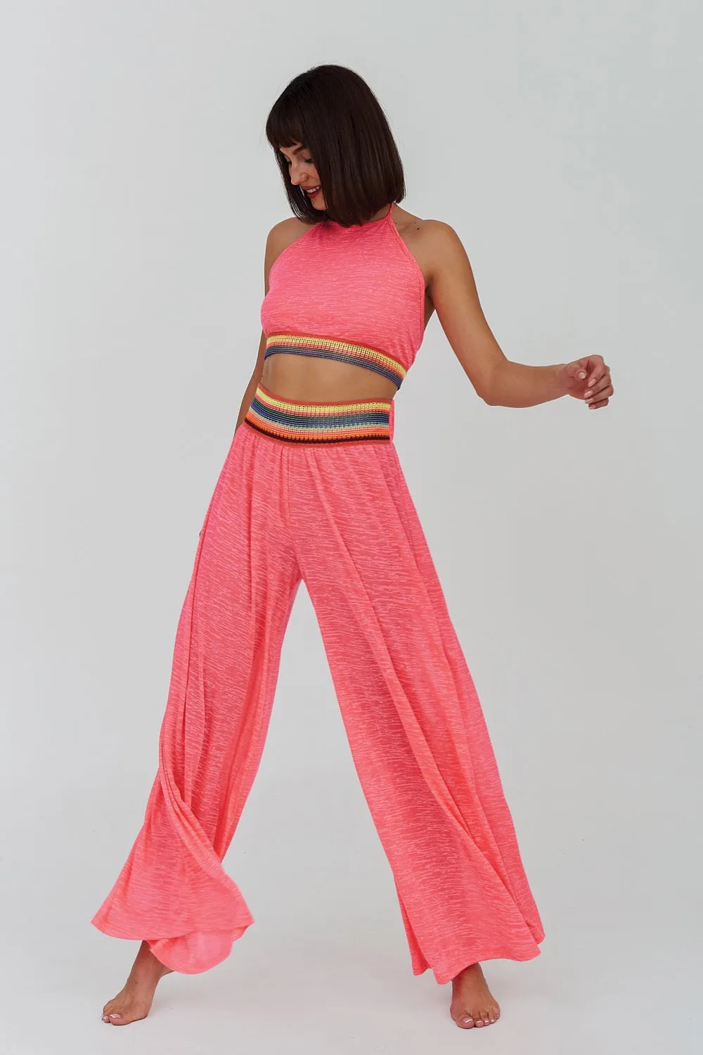 Halter Top & Wide Leg Pant Set