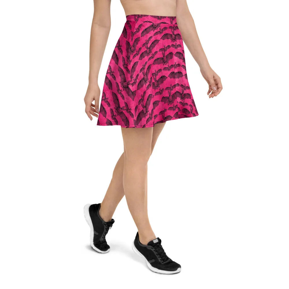 Hot Pink Bat Skater Skirt