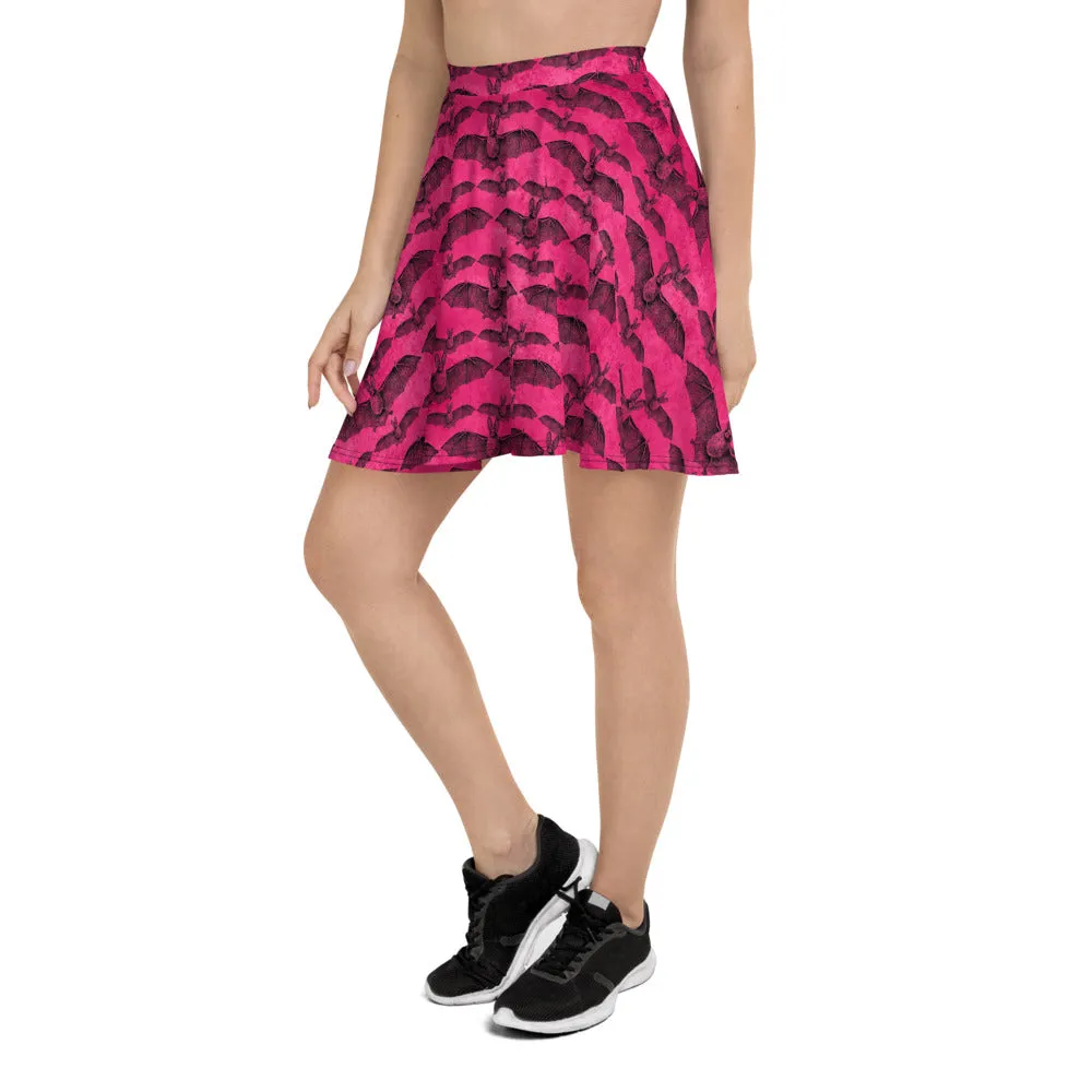 Hot Pink Bat Skater Skirt