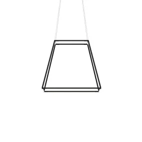 Koncept Inc Z-Bar Pendant Rise Medium Square, Soft Warm, Matte Black, 26" x 26" x 22" ZBP-24-RS-SW-MTB-CNP