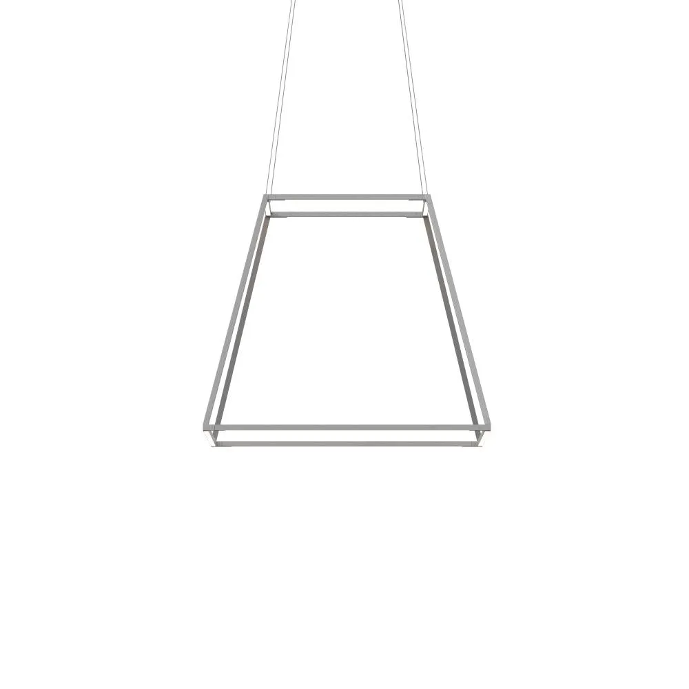 Koncept Inc Z-Bar Pendant Rise Medium Square, Soft Warm, Silver, 26" x 26" x 22" ZBP-24-RS-SW-SIL-CNP