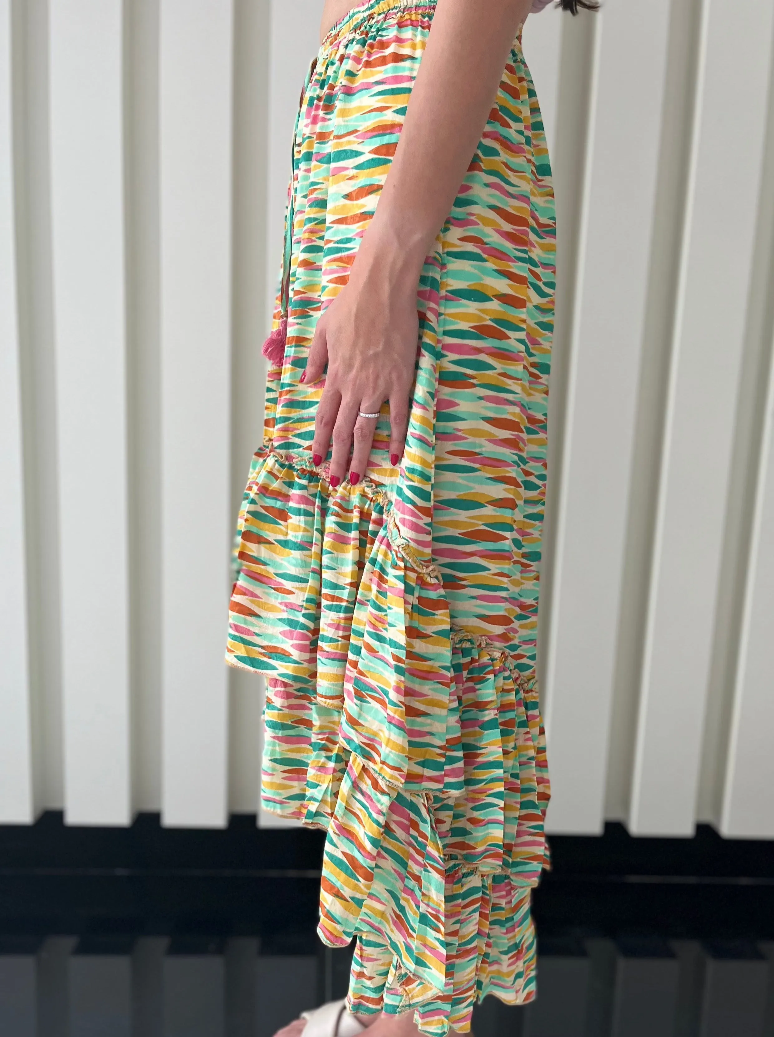 Layered Multi Color Boho Skirt