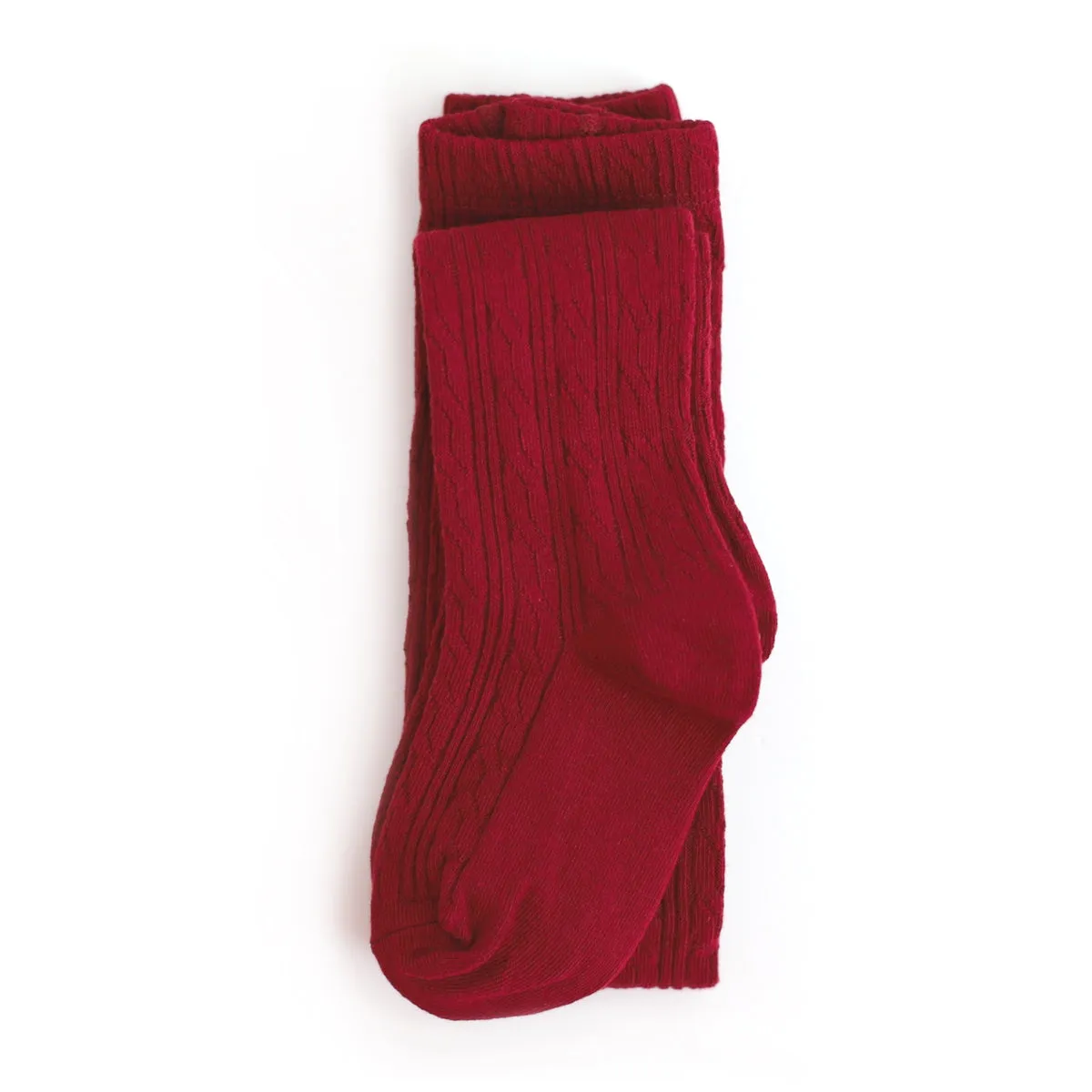 Little Stocking Co. Crimson Cable Knit Tights