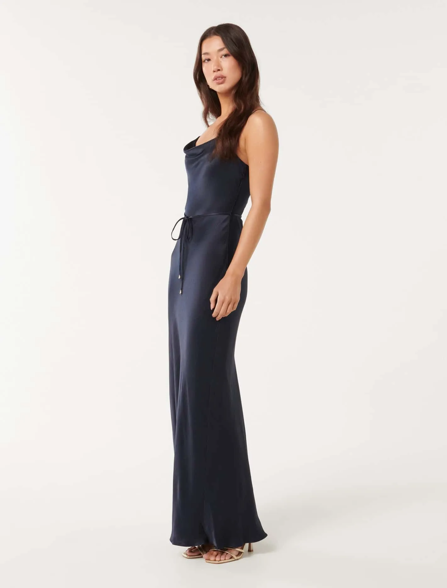 Lucy Satin Cowl Maxi Dress