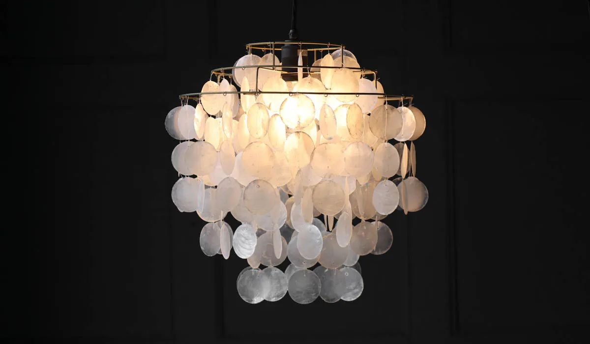 Natural Shell Tiered Ceiling Light Shade