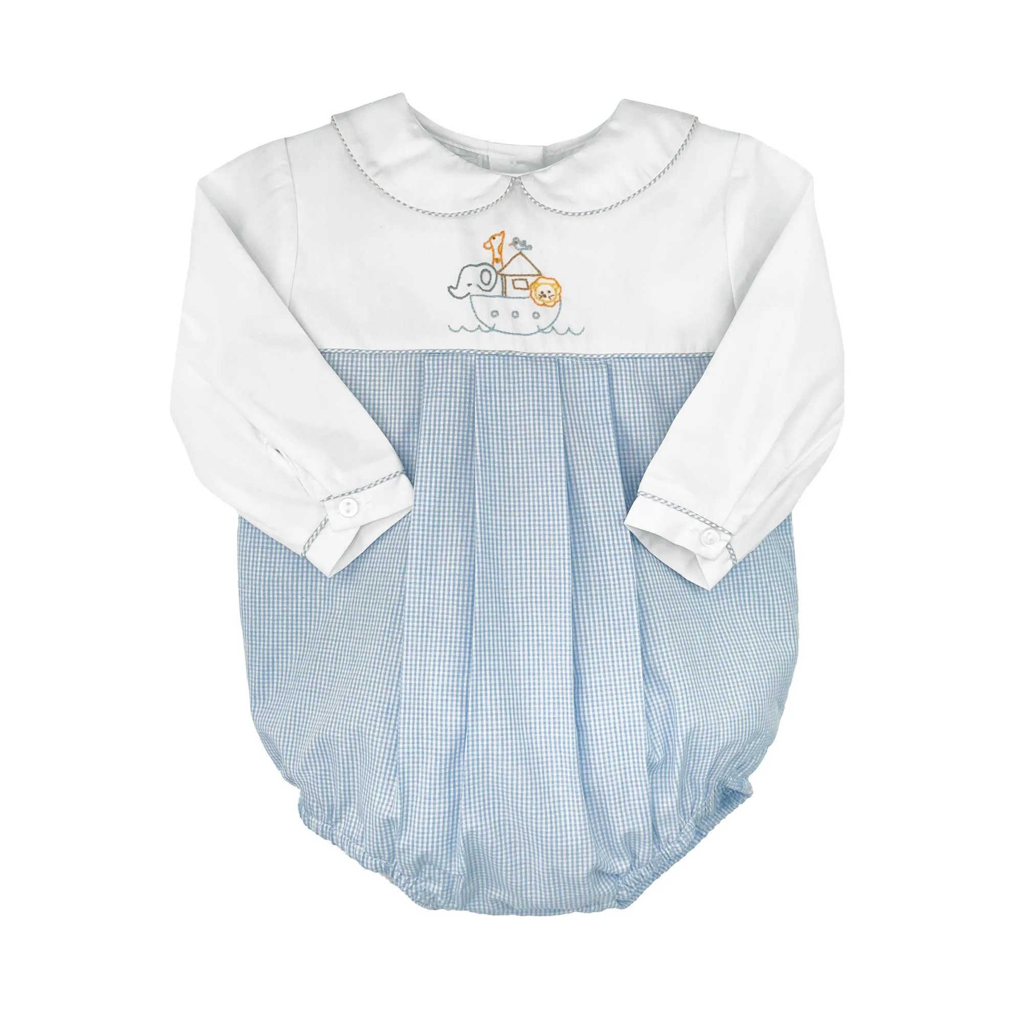 Noah's Ark Embroidered Blue Bubble