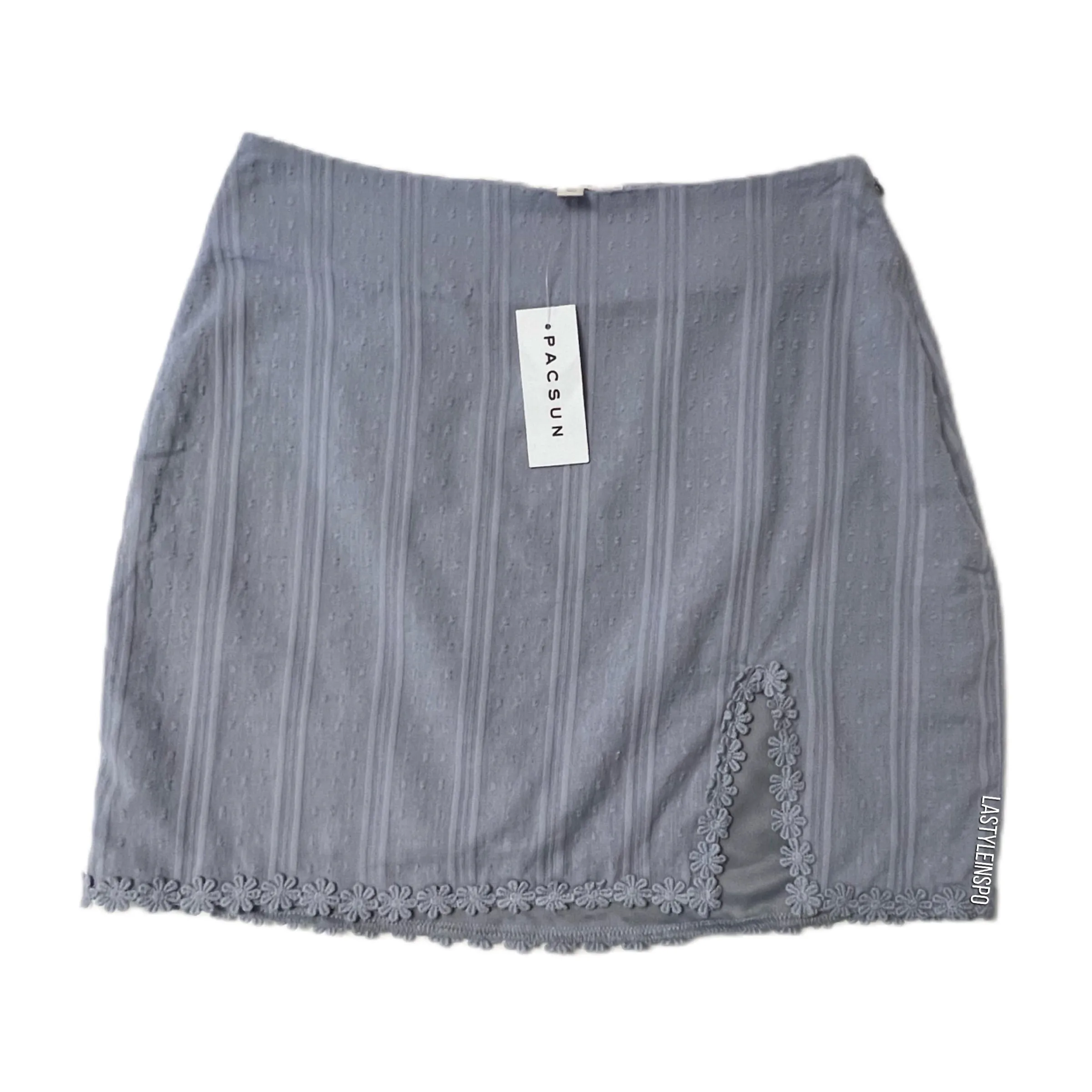 Pacsun Slit Mini Skirt Cotton Stripped Texture Blue Size XS