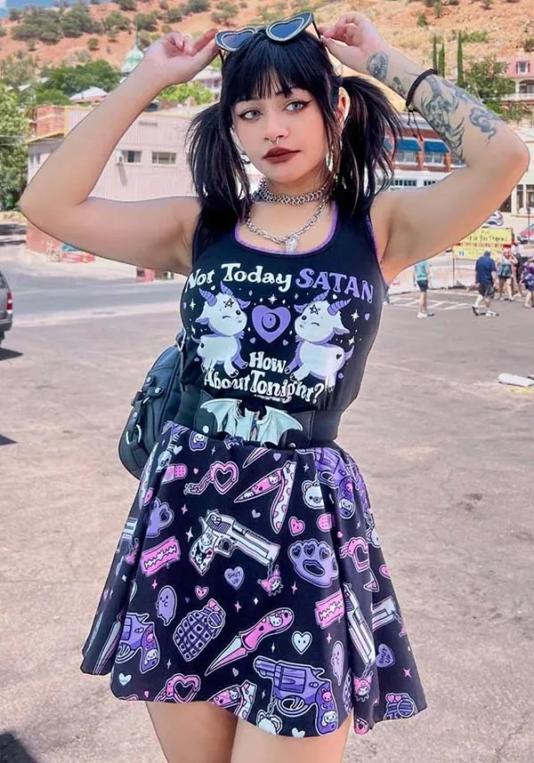 Pastel Goth Guns And Knives | SKATER SKIRT*