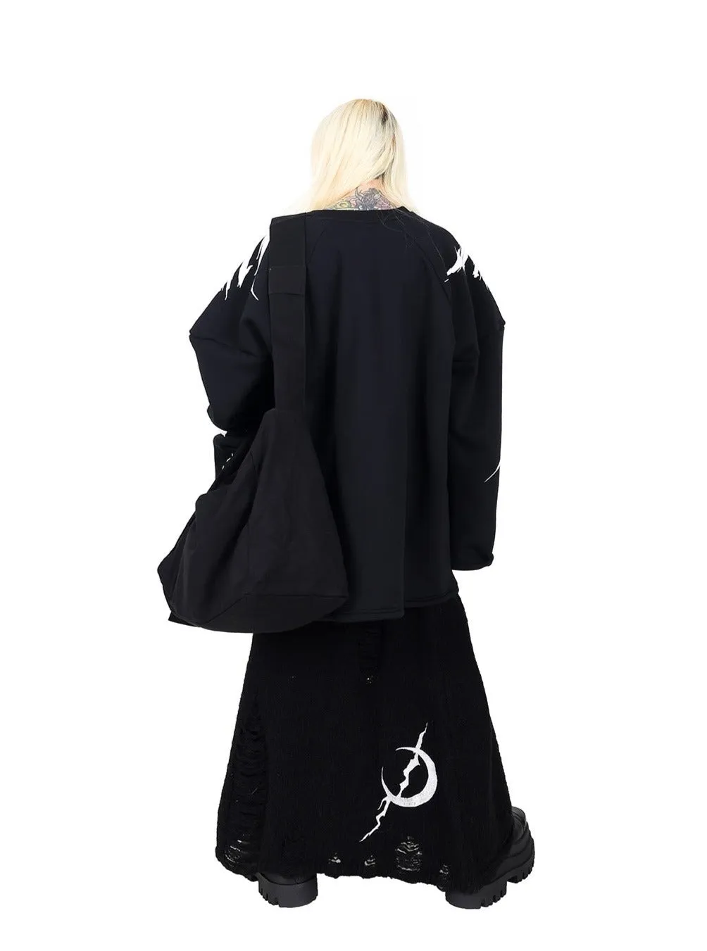 PINKSPINK Gothic Crescent Moon Maxi Skirt - Black