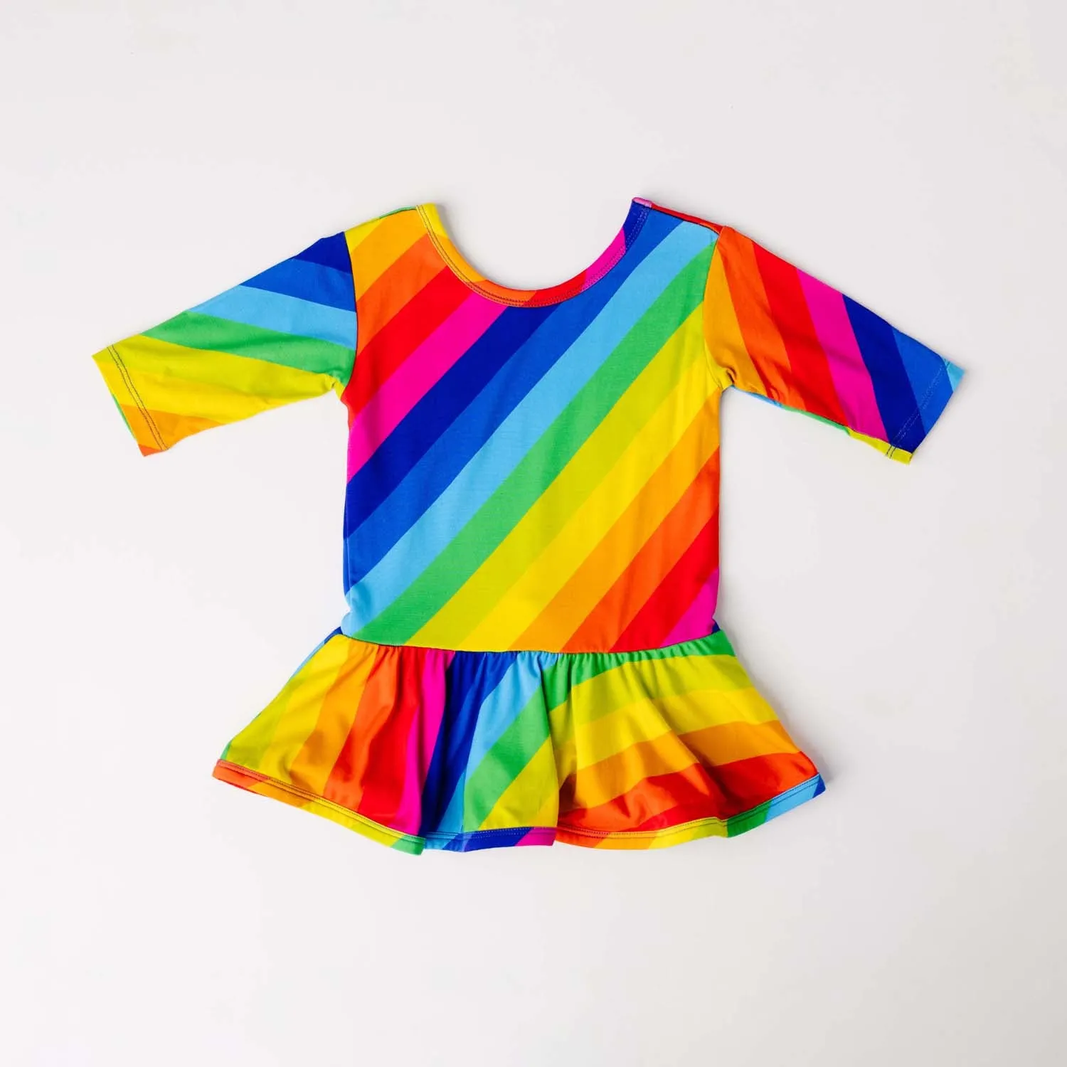 Rainbow Stripe Skater Peplum