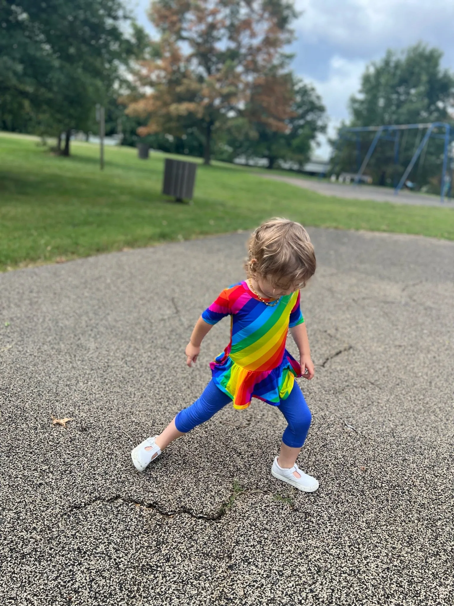 Rainbow Stripe Skater Peplum