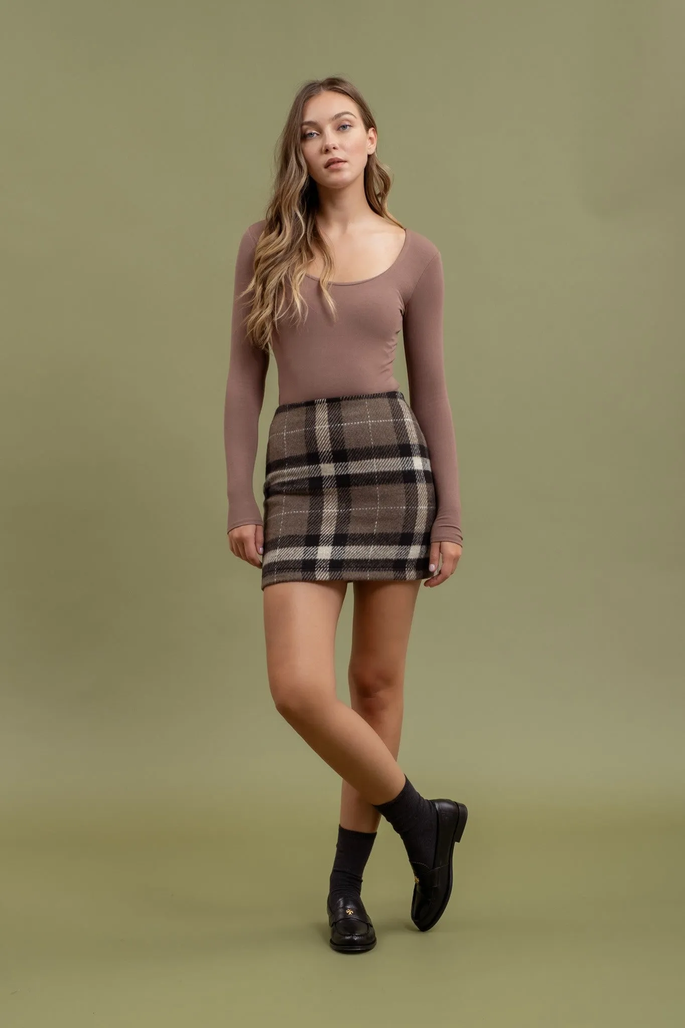 Raven Plaid Mini Skirt