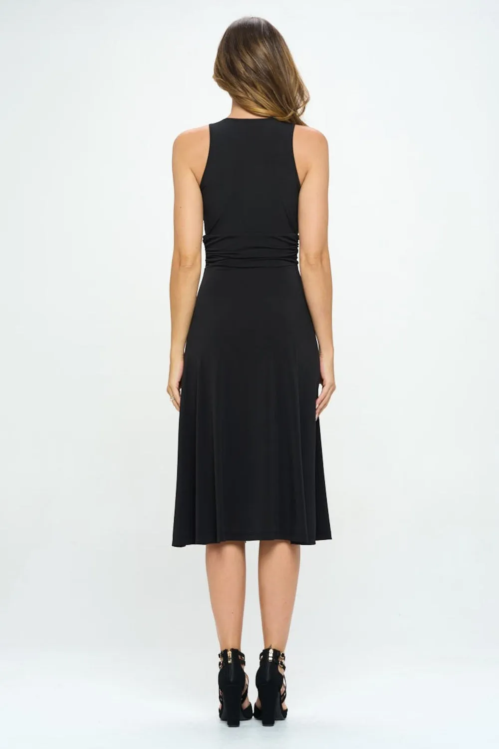 Renee Ruched Waist Sleeveless Slit Dress