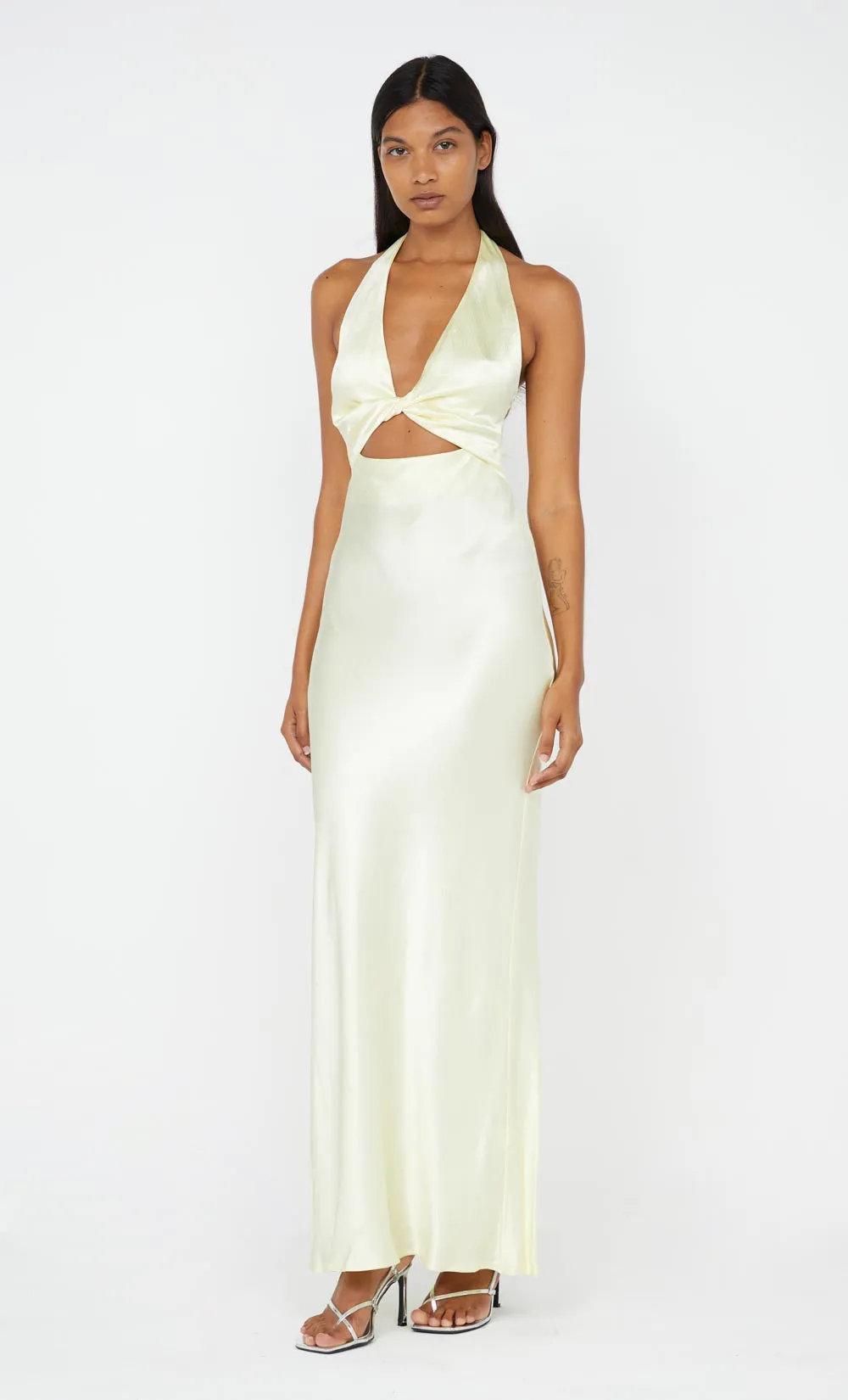 SABIA TWIST DRESS - ICE YELLOW