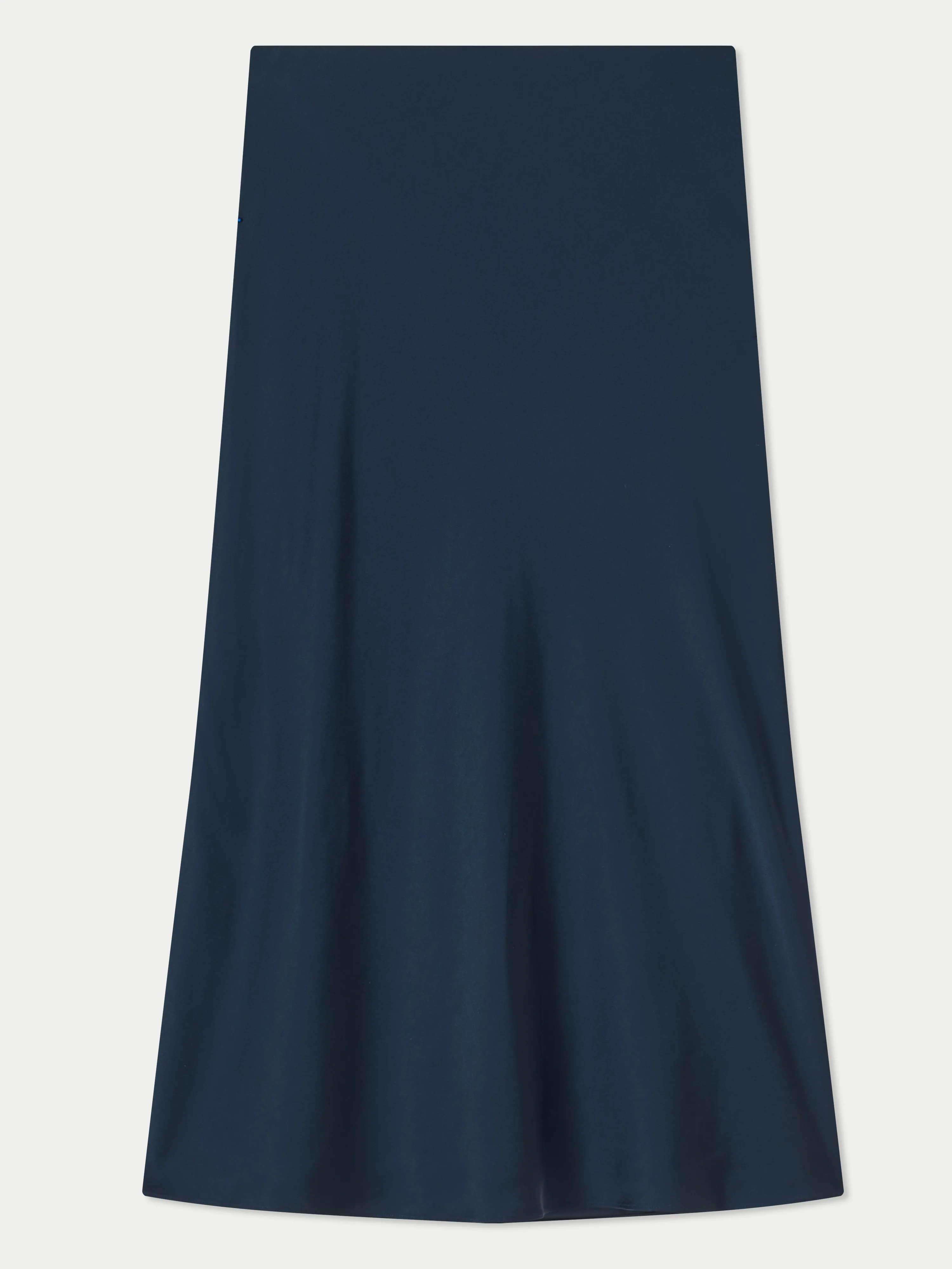 Satin Bias Midi Slip Skirt | Navy