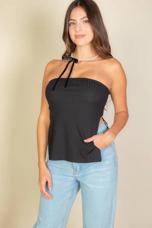 Side Slit Bandeau Tube Top