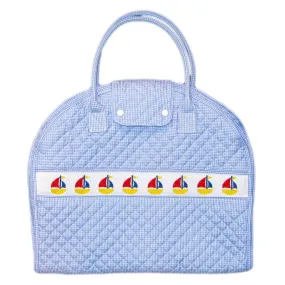 Smocked Garment Bag with Blue Sailboat