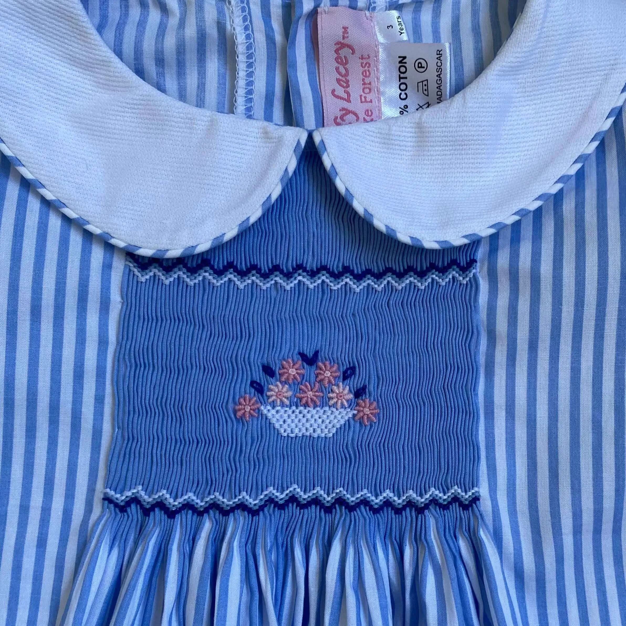 Smocked Striped Basket  Dress